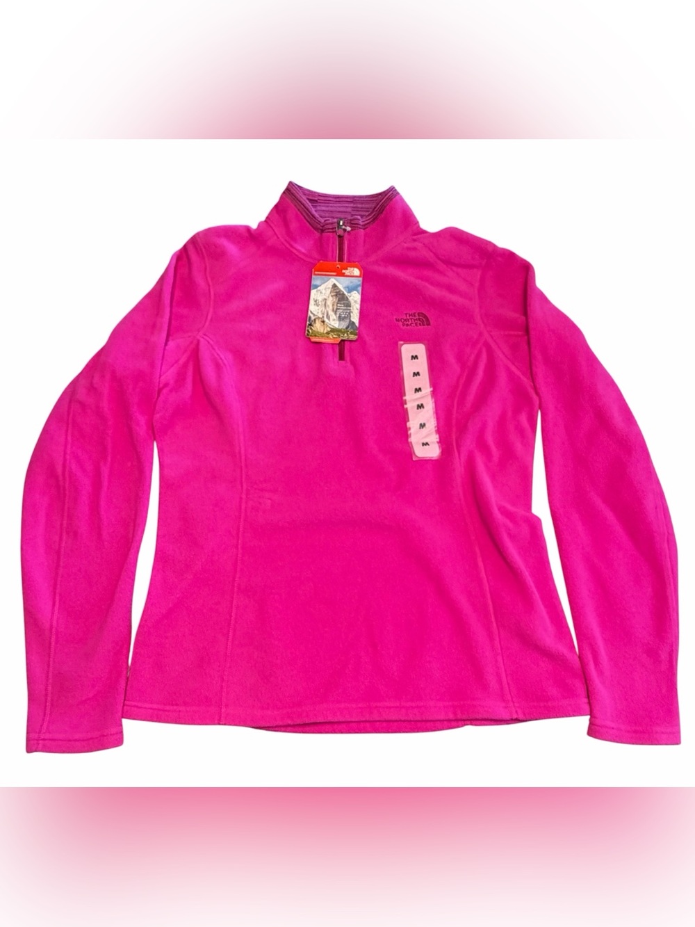 The North Face Womens Pink Relaxed Fit  1/4 Zip Medium Jacket NWT